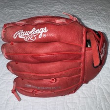 Rawlings Highlight Series H105S Red Leather Baseball Mitt Glove 10.5" Youth RHT