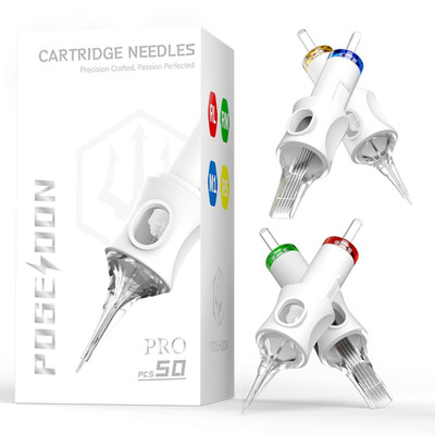 Professional Tattoo Cartridges Needles 50-Pack, Assorted Sizes round Liner Shade