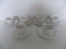 FIESTA WARE SET OF 6 CUP AND SAUCERS WHITE