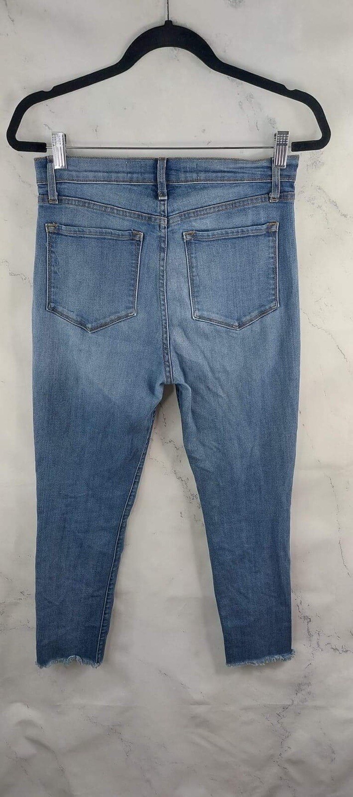 O2 Denim Made In Hollywood Usa Jeans Blue Denim Sz 28 High Rise Raw Hem
