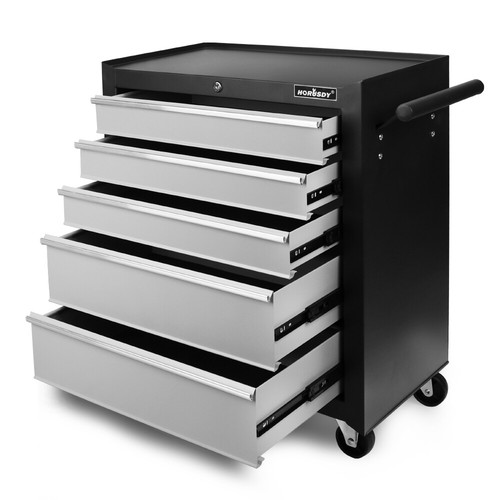 HORUSDY 5-Drawer Tool Storage Trolley Cart Garage Cabinet Tool Box Organiser - Picture 16 of 16