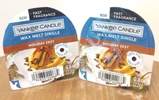 Yankee Candle Wax Melt Tart Singles x 2 Holiday Zest 0.8 oz Each new Christmas