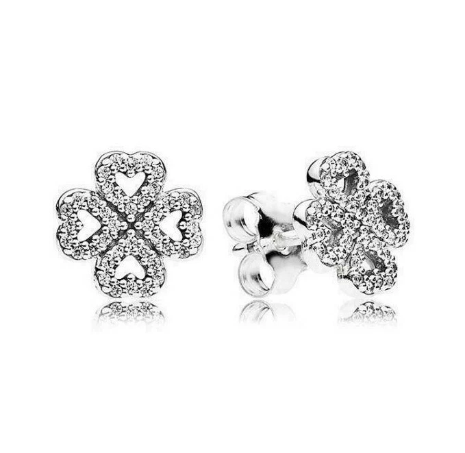 Pandora cheap clover earrings