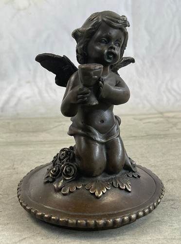 Handcrafted Baby Angel Jewelry Box by Moreaue Bronze Sculpture Figurine Artwork - Imagen 5 de 10