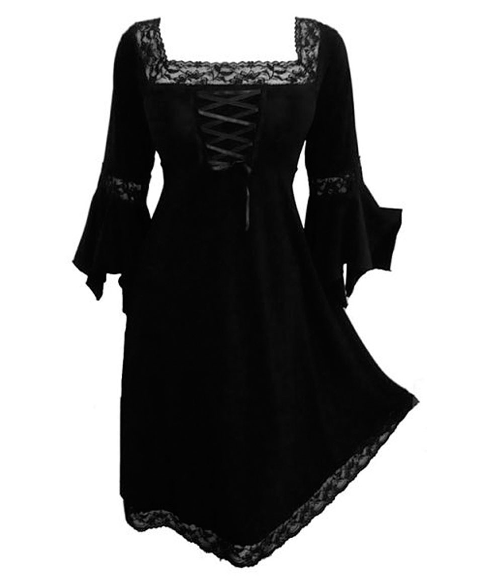 Black Lace Gothic Party Dress Size 