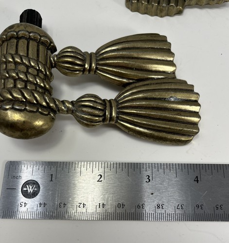 3 Vintage Gardinenstangenabschlüsse Metallquasten - Bild 6 von 8