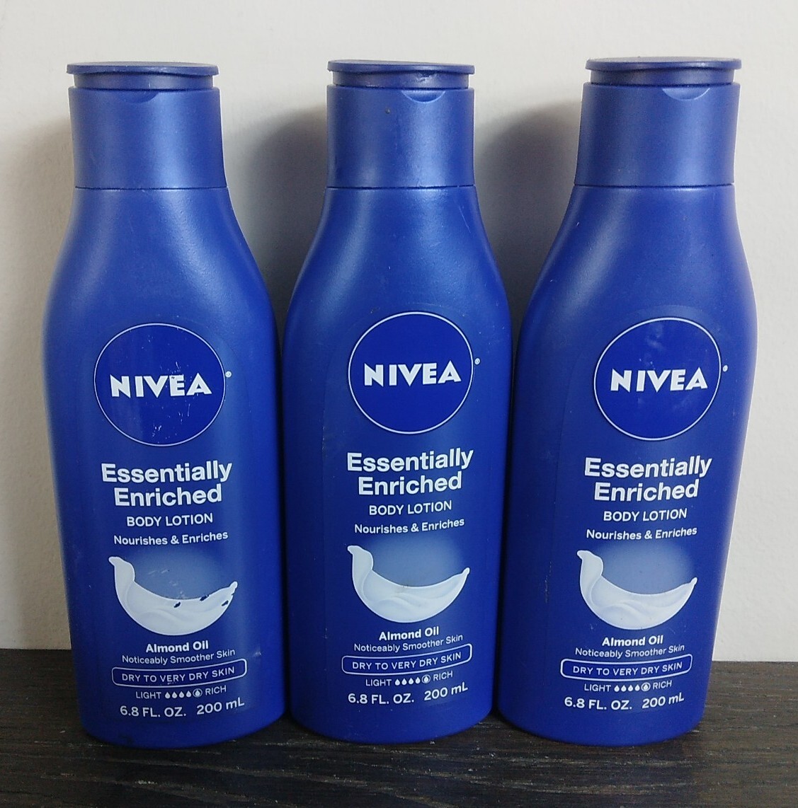 3 Nivea Essentially Enriched Body Lotions, 6.8 oz Each