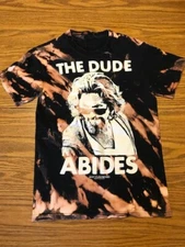  The Big Lebowski Movie Black and Bleach Tie-Dye T-shirt The Dude 90s Small