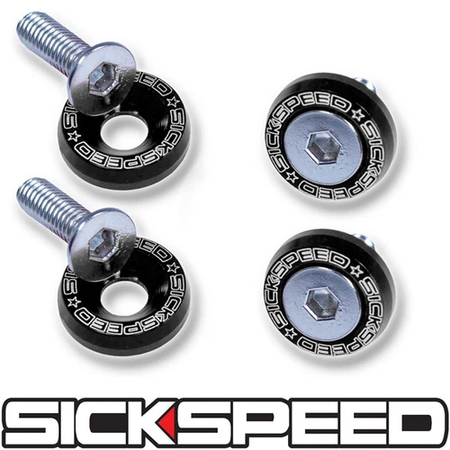 4PC BLACK ANODIZED LICENSE PLATE BOLTS 4PCS FOR 10MM BOLT CAR/TRUCK/SUV D4