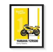 Yamaha YZR500, Kenny Roberts, Racing Motorbikes, Printable Poster, Wall Art
