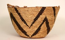 Fully Imbricated Cowlitz Basket - Late 19th Century  Size: 7.25"H x 12" x 12.5"