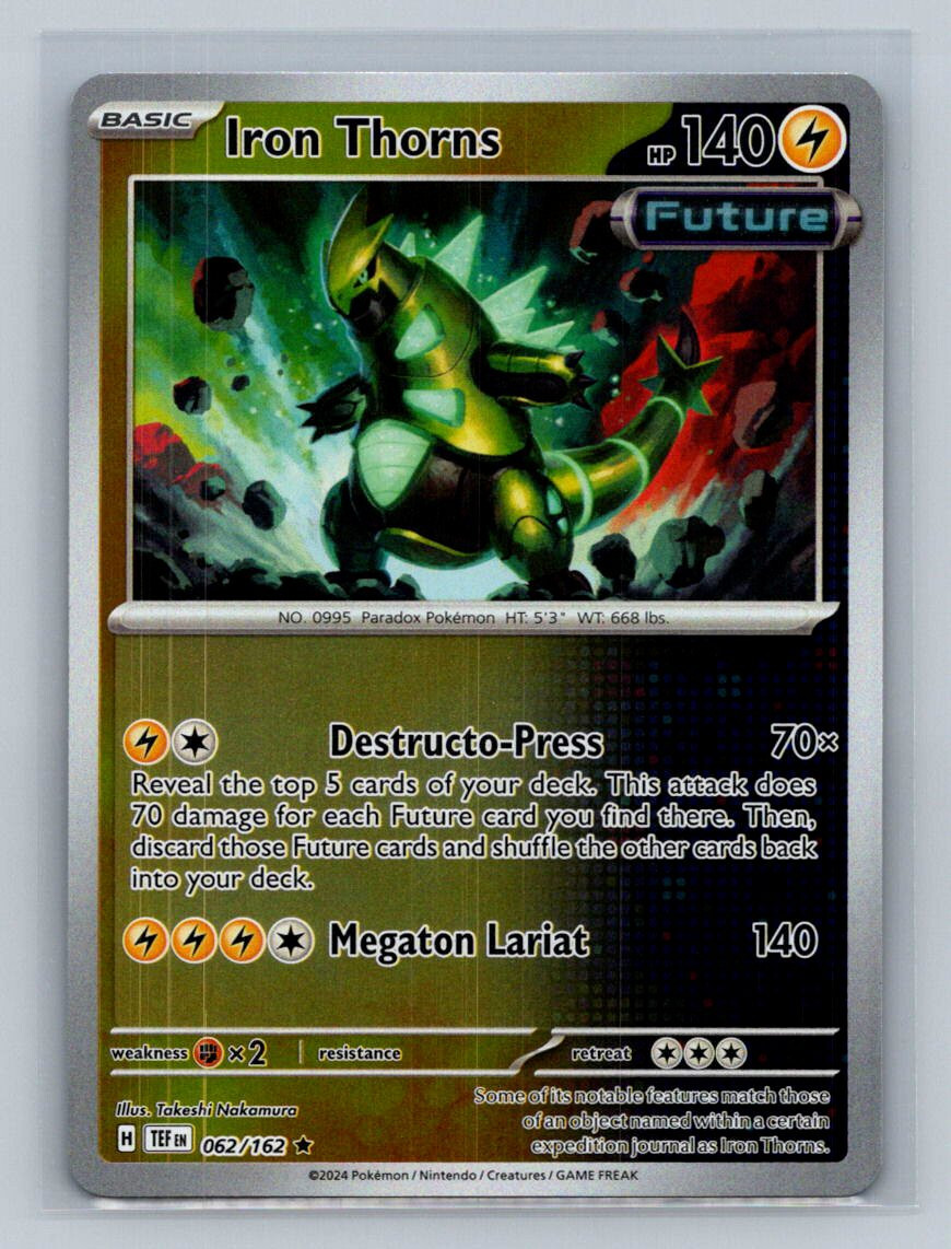 Iron Thorns 062/162 Rare Reverse Holo Temporal Forces 2024 Pokemon
