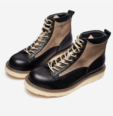 Retro Men's Lace Up Business Real Leather Work Ankle Boots Western British Style