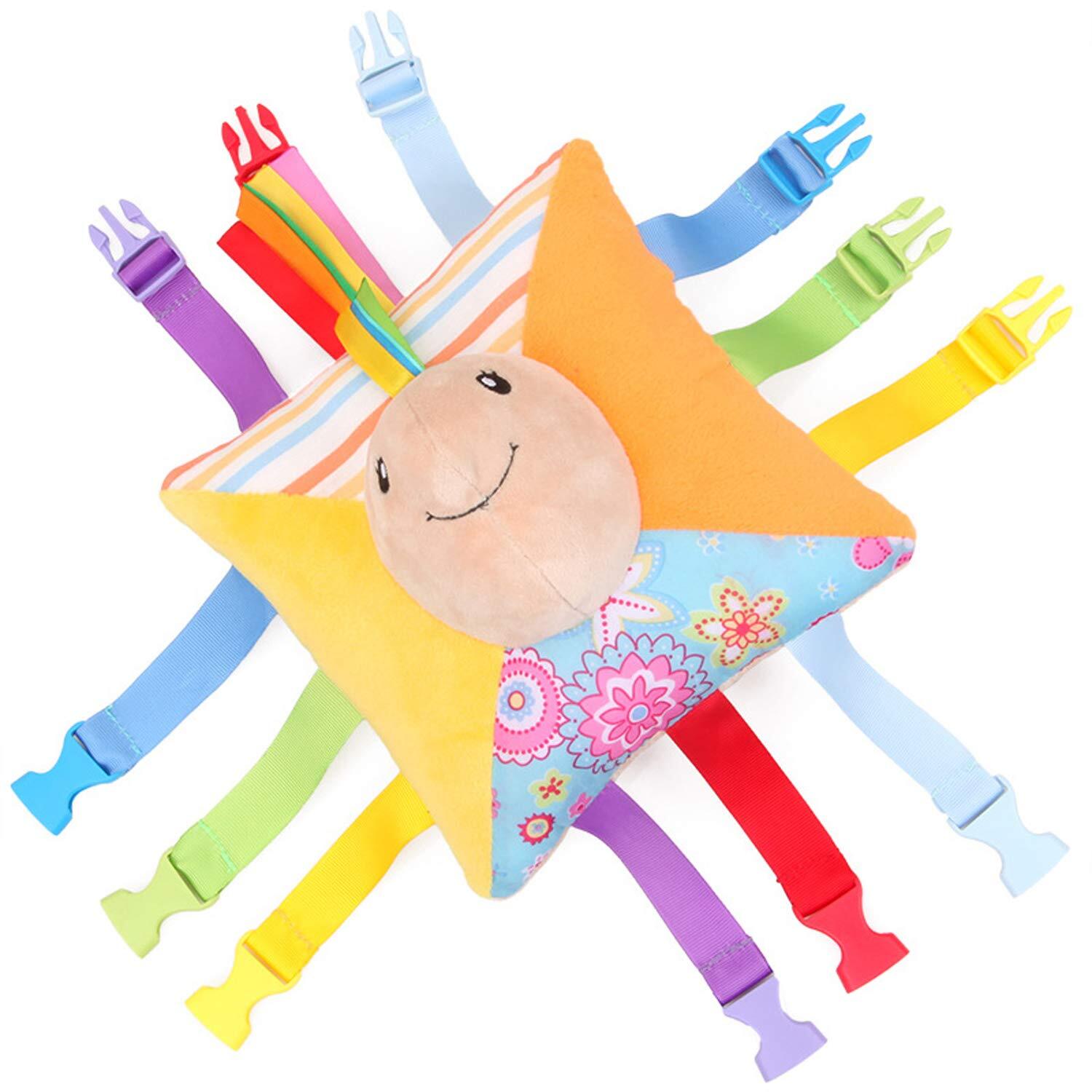 Toddler Early Learning with BucklesPlush Soft Travel Toy- Toy with Basic Life...