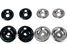 Replacement Burner Bowls Oven Cooktop Drip Pan Kit for Electric Range 8 & 6" Set