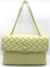 NEW KURT GEIGER London KENSINGTON XXL Purse Drench Leather Flap Shoulder Cream