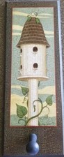 Handcrafted Birdhouse  Wall Decor w/Wooden Peg  5.5 Wide X 14 Tall x .75 Deep