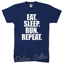 Eat Sleep Run Repeat Mens Womens Tshirt Training Top tshirt Fast Jog Brand New