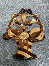 Tulip Basket - Wooden Wall Hanging - 15  x 11 1/2  