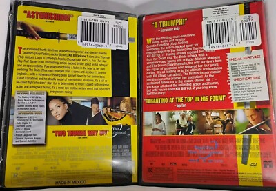 Kill Bill Volume 1 & 2 (DVD, 2-Disc Set LOT) Quentin Tarantino