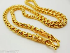 Chain 22K 23K 24K THAI BAHT YELLOW GOLD GP Necklace 20 Inch 5 mm Jewelry