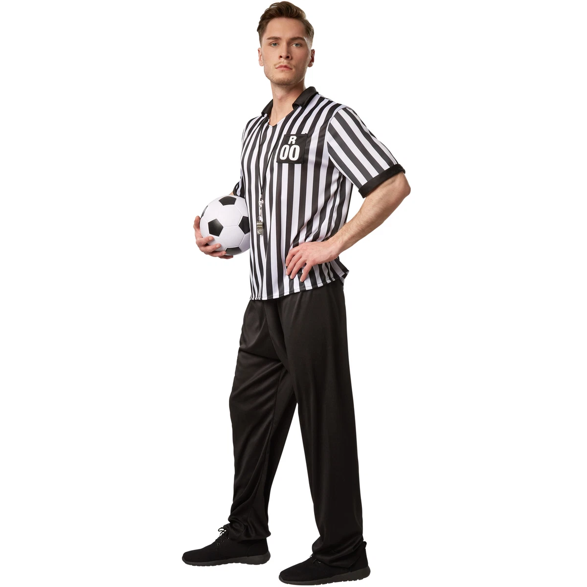 Costume per Adulti Arbitro Uomo Calcio Vestito Halloween Carnevale