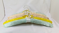 Lot of 6 Vintage Padded Silk Satin Closet Hangers