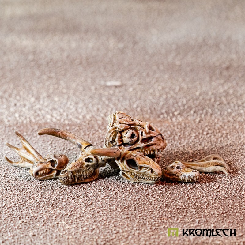 Thumbnail - Beast Skulls 6 Totenköpfe Gelände Kromlech Resin Krbk104