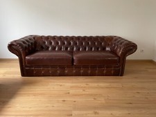  Chesterfield Braune Leder Couch /Sofa , 4Sitzer