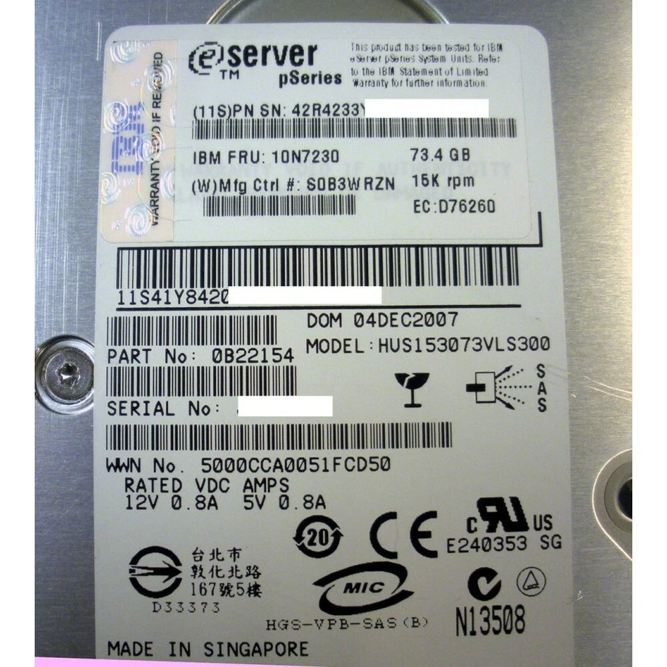 IBM 3646-91XX 73.4GB 15K SAS Hard Drive Disk - Image 3 of 3