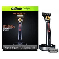 Gillette Labs Men's Heated Razor Starter Kit - 2 Blades, 1 Charger Dock