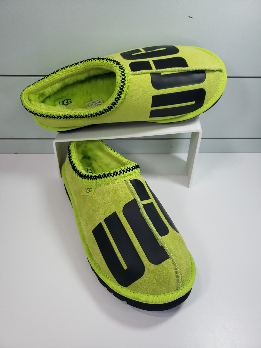 UGG Tasman Chopd Key Lime Black Neon Green Suede Wool 
