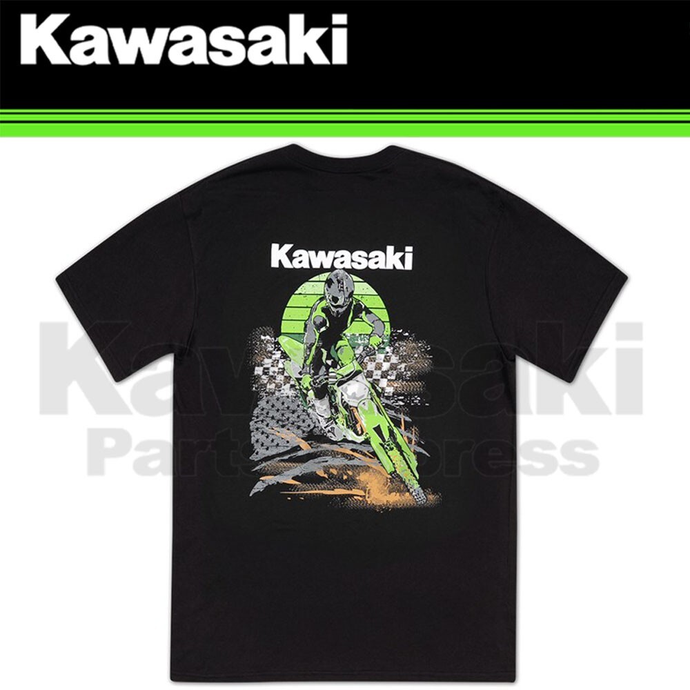 NEW GENUINE SMALL KAWASAKI RACE DAY FLAG T-SHIRT SMALL K005-2687