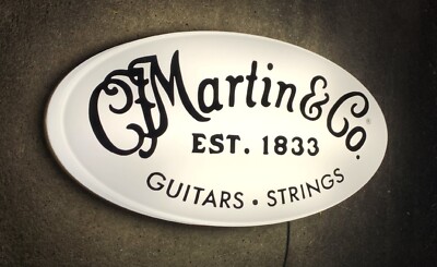 MARTIN & CO GITARREN SAITEN LED BELEUCHTET LEUCHTSCHILD MUSIKZIMMER INSTRUMENT