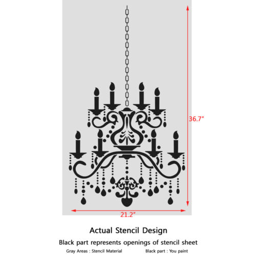 Plantilla de candelabro de cristal plantilla de pared para decoración hágalo usted mismo - mejor que las calcomanías - Imagen 3 de 3