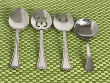 Stanley Roberts Rose Trio Rose Petal Stainless 4pc Serving Set Rogers Flatware