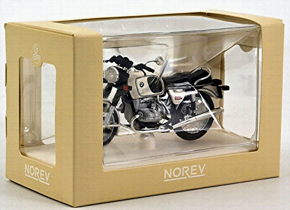 BMW R90/6 Motorrad Bike 1973-76 weiss white 1:18 Norev 182036 - Bild 4 von 4