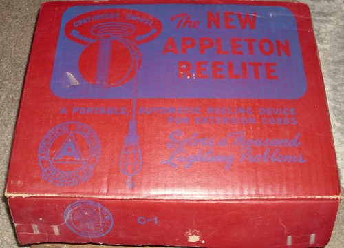 VINTAGE 50er JAHRE APPLETON REELITE KAT NR. RE-7P2 drehbare Schnur Tropfenleuchte N.O.S. RAR - Bild 6 von 6