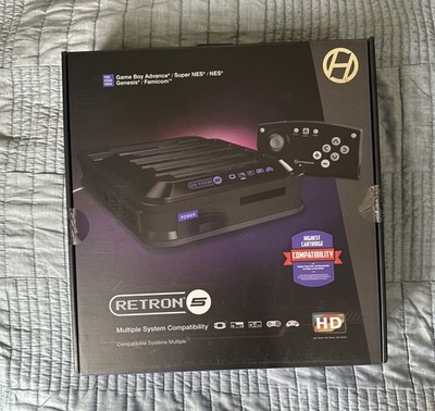 NEW Hyperkin BLACK Retron 5 Game System Console for GBA Super NES NES Genesis +