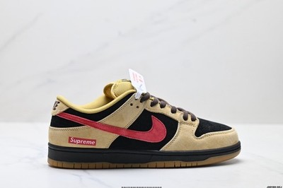 NEW Nike Men s Low Top Lace-Up Nike SB Dunk Low Pro Sneakers Beige/Black/Red