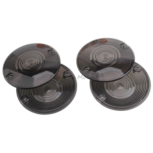 4x Flat Smoke LED Turn Signal Lenses Cover for Harley Touring Electra Road Glide - Picture 17 of 23