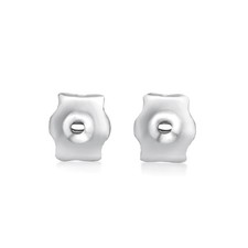 14K White Gold Lightweight Replacement Friction Earring Backs - 1 Pair 2 pcs.