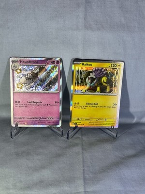 POKEMON Lot Of 2 Raikou 048/132  Evolution Holo Houndstone 168/091 SV: Paldean 