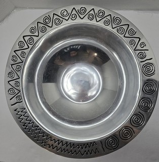 Wilton Armetale Reggae Large Silver Bowl Lisa Jenks Pewter Bowl 12.5"