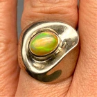 Vintage Opal Sterling Silver Ring Size 6.75