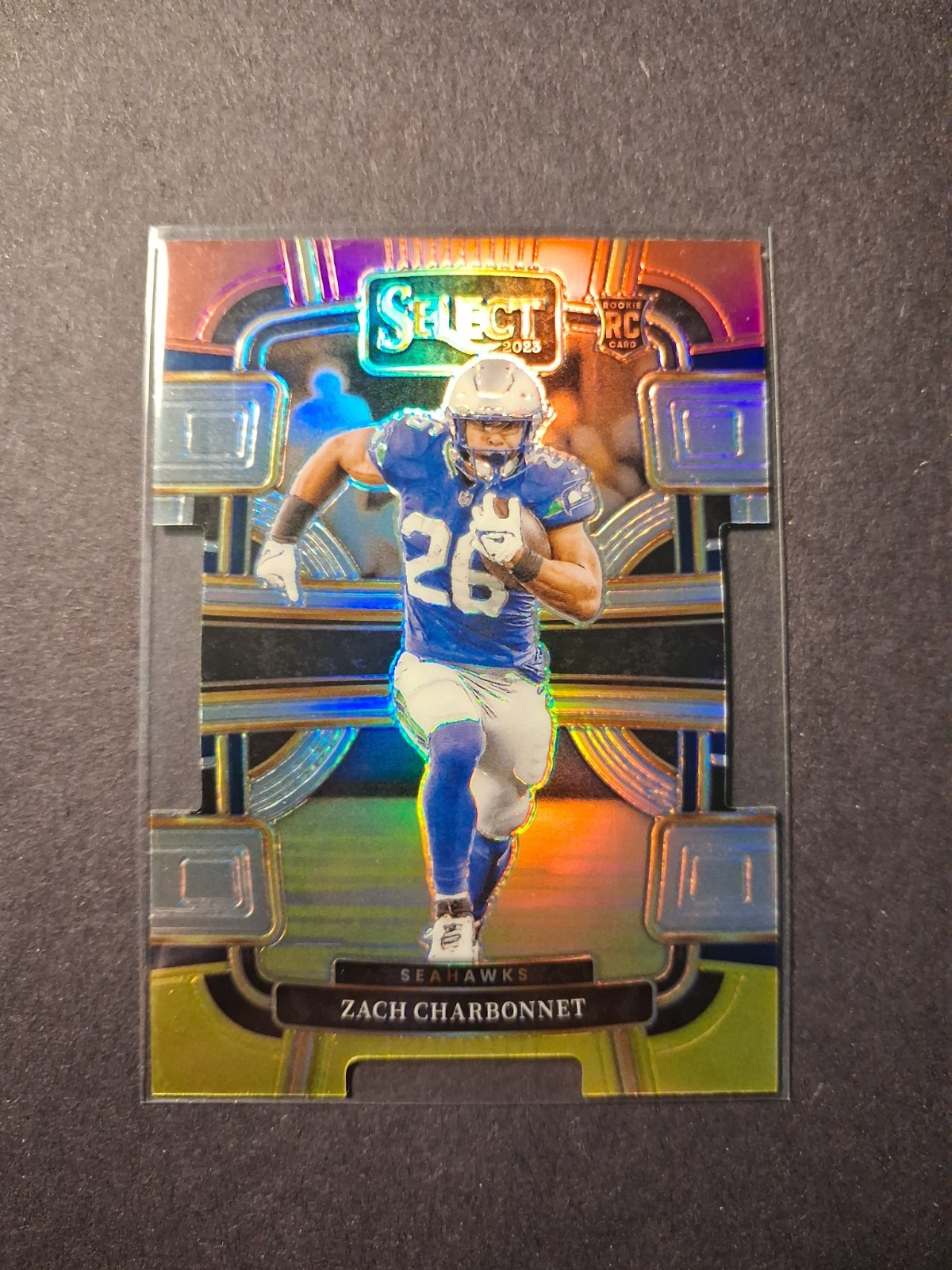 2023 Panini Select - Zach Charbonnet #86 Red & Yellow Prizm Die-Cut (RC)