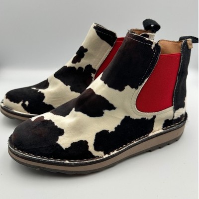 Toni Pons Winter Isona Chelsea Leather Boot Cow Hide Print Spain 36 (6) NEW