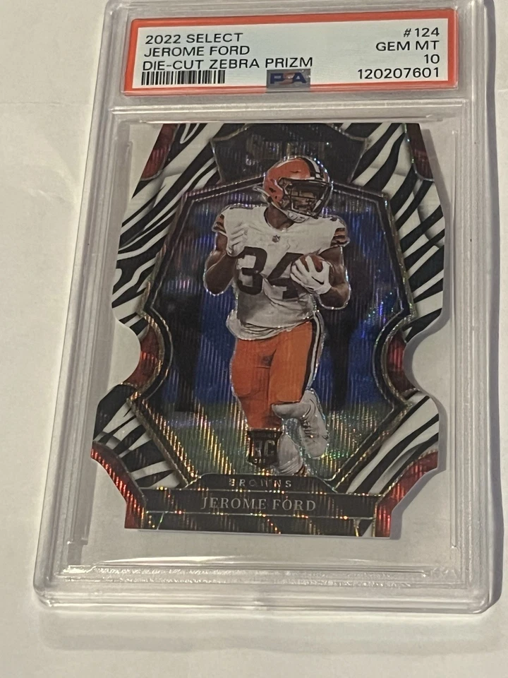 2022 Panini Select - Premier Level Jerome Ford #124 Zebra Prizm (RC) - Image 2 of 3