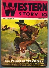 Western Story 6/27/1942-Rustlers cover by H.W. Scott -M. Howard Lane-William Col