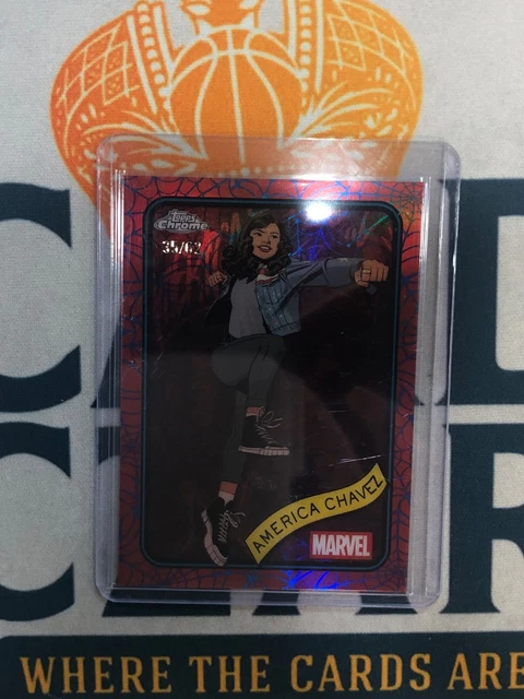 2025 Topps Chrome Marvel AMERICA CHAVEZ Red Refractor /62